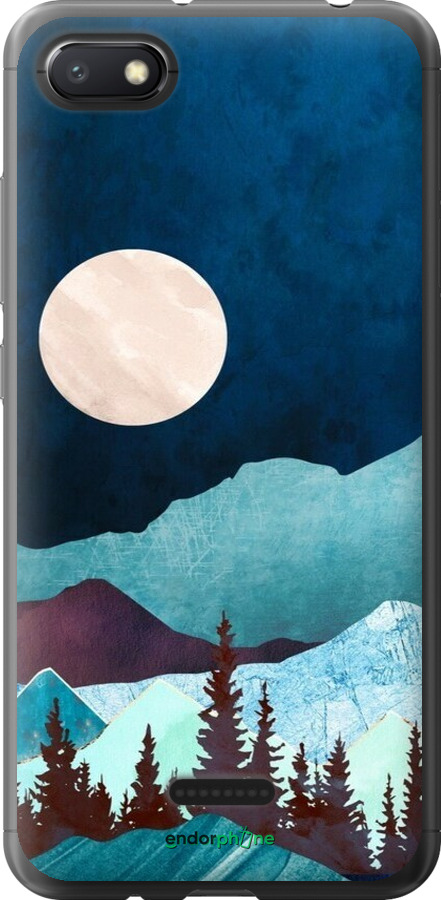 Силиконовый чехол Горная идиллия ночной пейзаж для Xiaomi Redmi 6A - 6488u-1531 изображение 