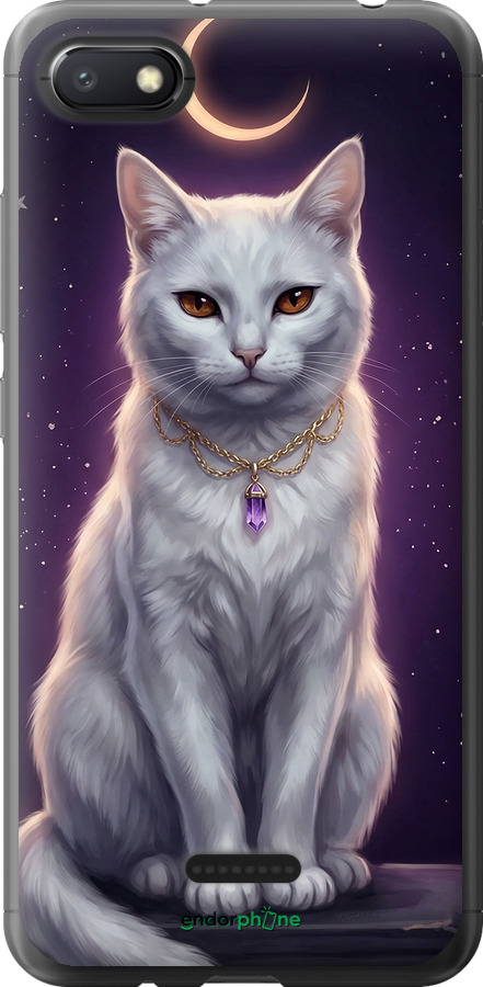 Силіконовий чехол Mystic White Cat Gothic Dark Purple Gold для Xiaomi Redmi 6A - 6805u-1531 изображение 