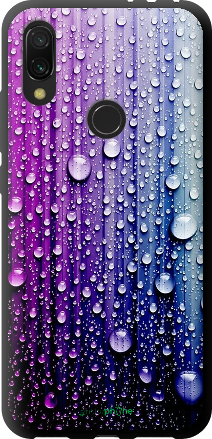

TPU чорний чохол "Краплини води" для Xiaomi Redmi 7, Синій
