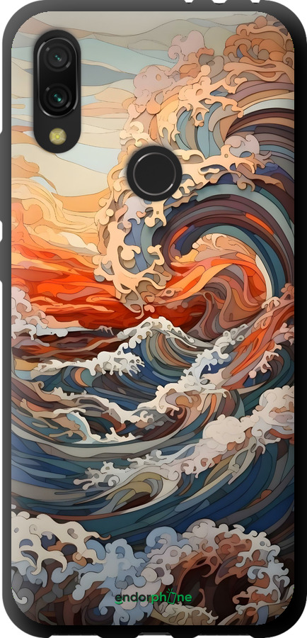 TPU чехол Арт волны для Xiaomi Redmi 7 - 6324b-1669 изображение 