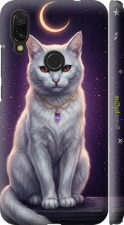 3D пластиковый матовый чехол Mystic White Cat Gothic Dark Purple Gold для Xiaomi Redmi 7 - 6805m-1669 изображение 
