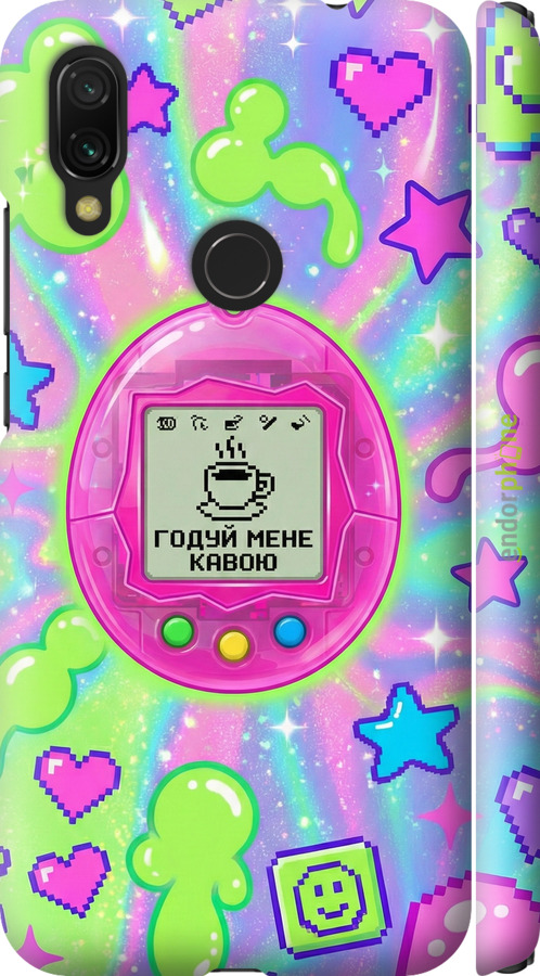 3D пластиковый матовый чехол Y2K Aesthetic Retro Pet: Годуй мене кавою для Xiaomi Redmi 7 - 6784m-1669 изображение 