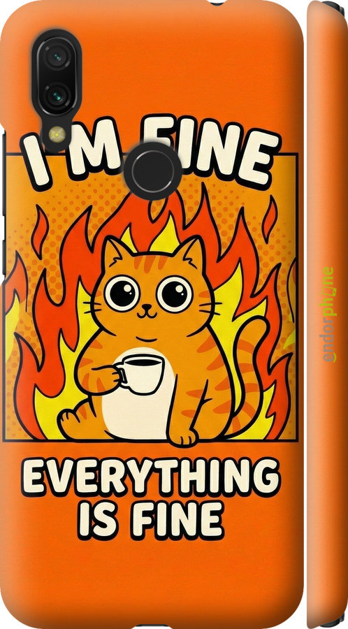 3D пластиковый матовый чехол Funny Cat для Xiaomi Redmi 7 - 6786m-1669 изображение 