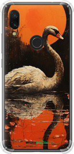 Силіконовий протиударний с посиленими кутами чехол Лебідь для Xiaomi Redmi 7 - 5964sp-1669 изображение 