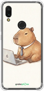 Силикон с усиленными углами чехол Funny Capybara CEO Working для Xiaomi Redmi 7 - 6777sp-1669 изображение 