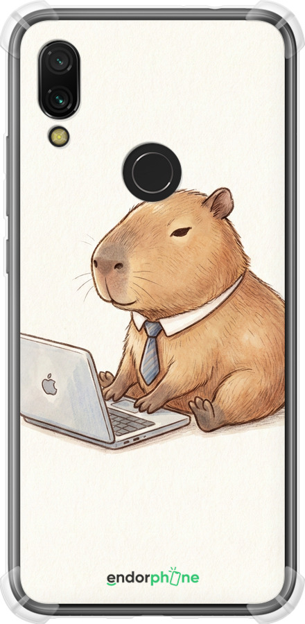 Силикон с усиленными углами чехол Funny Capybara CEO Working для Xiaomi Redmi 7 - 6777sp-1669 изображение 