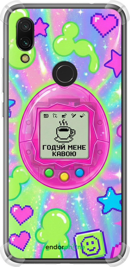 Силикон с усиленными углами чехол Y2K Aesthetic Retro Pet: Годуй мене кавою для Xiaomi Redmi 7 - 6784sp-1669 изображение 