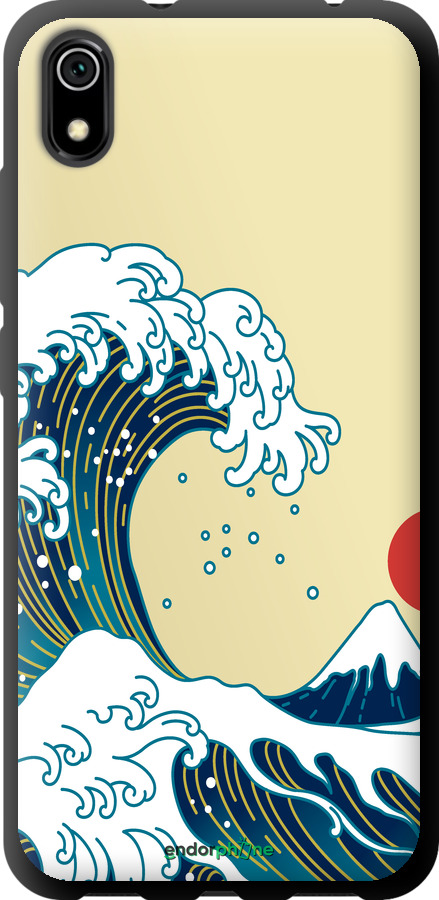 

Coque du TPU noir "Vagues japonaises" pour Xiaomi Redmi 7A, Blanc