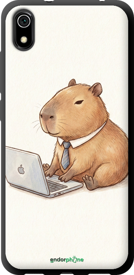 TPU чехол Funny Capybara CEO Working для Xiaomi Redmi 7A - 6777b-1716 изображение 