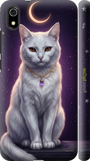 3D пластиковый матовый чехол Mystic White Cat Gothic Dark Purple Gold для Xiaomi Redmi 7A - 6805m-1716 изображение 