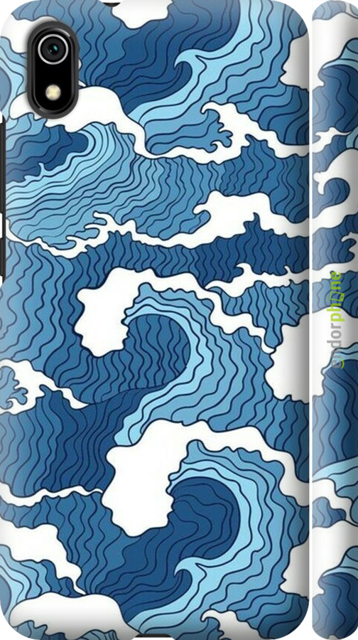 3D пластиковый матовый чехол Абстрактный рисунок морских волн для Xiaomi Redmi 7A - 6538m-1716 изображение 
