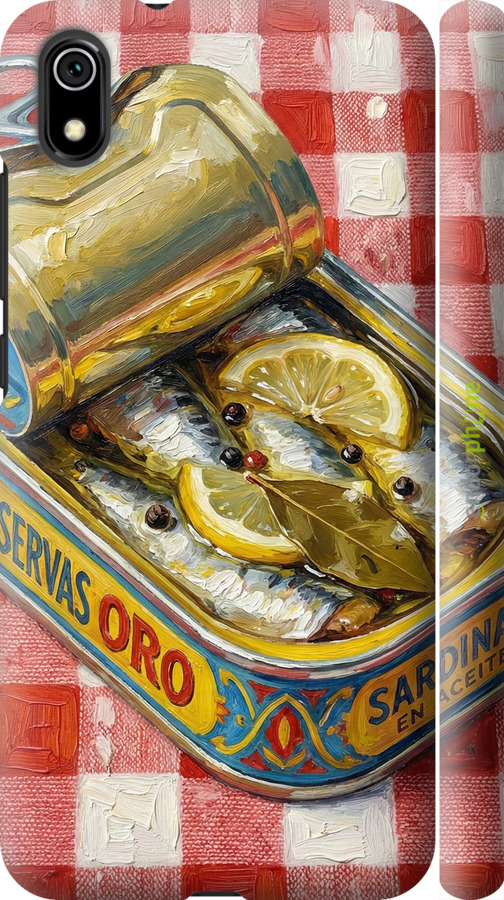 3D пластиковый матовый чехол Vintage Sardine Tin Phone для Xiaomi Redmi 7A - 6772m-1716 изображение 