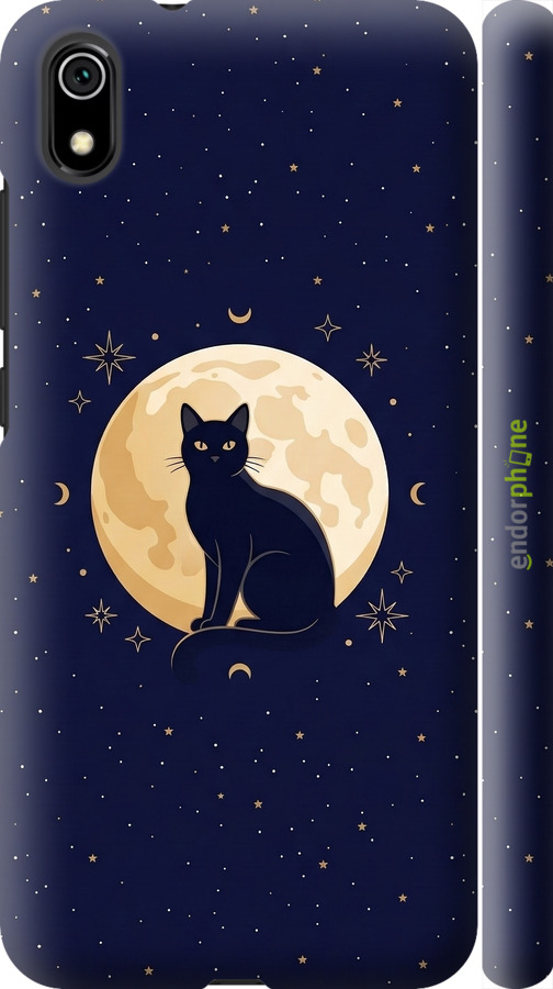 3D пластиковый матовый чехол Cute Cat Celestial/Witchy для Xiaomi Redmi 7A - 6787m-1716 изображение 