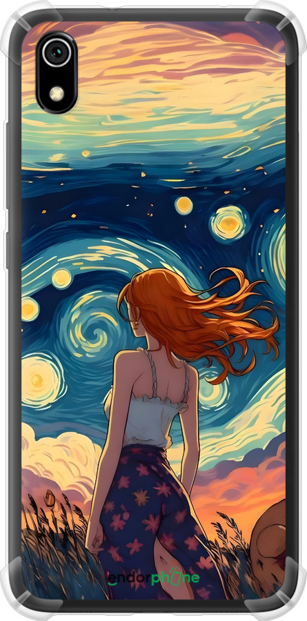 Силикон с усиленными углами чехол Девушка Арт для Xiaomi Redmi 7A - 6325sp-1716 изображение 