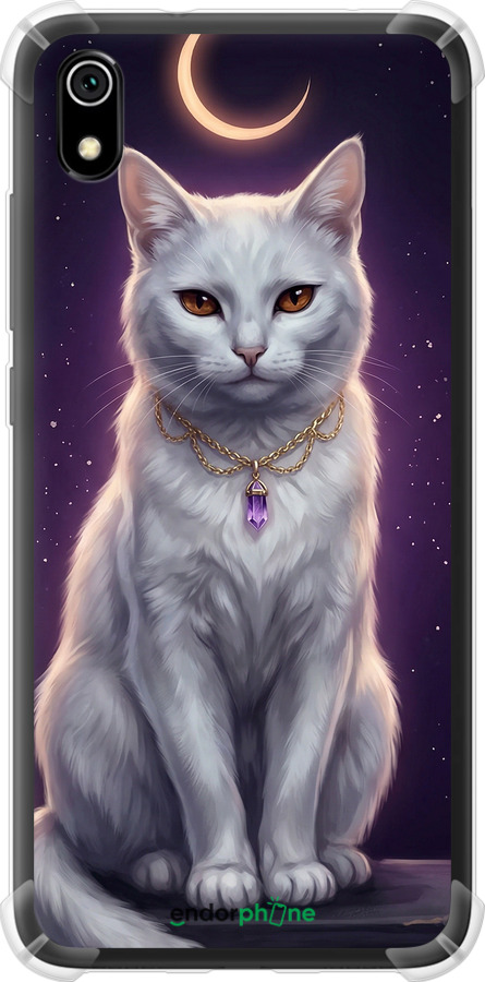 Силіконовий протиударний с посиленими кутами чехол Mystic White Cat Gothic Dark Purple Gold для Xiaomi Redmi 7A - 6805sp-1716 изображение 