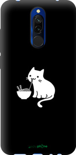 TPU чехол С милым котом на черном фоне для Xiaomi Redmi 8 - 6528b-1806 изображение 