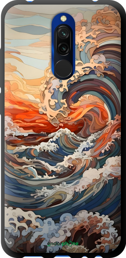TPU чехол Арт волны для Xiaomi Redmi 8 - 6324b-1806 изображение 