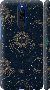 3D пластиковий матовий чехол Celestial Harmony: Sun & Moon Gold Mystic Pattern для Xiaomi Redmi 8 - 6778m-1806 изображение 