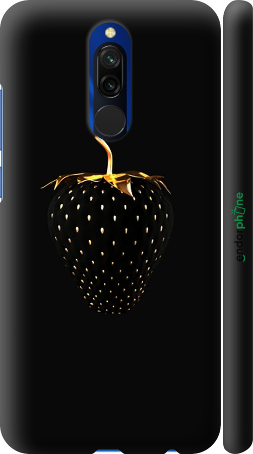 

3D пластиковий матовий чохол "Чорна полуниця" для Xiaomi Redmi 8, Чорний