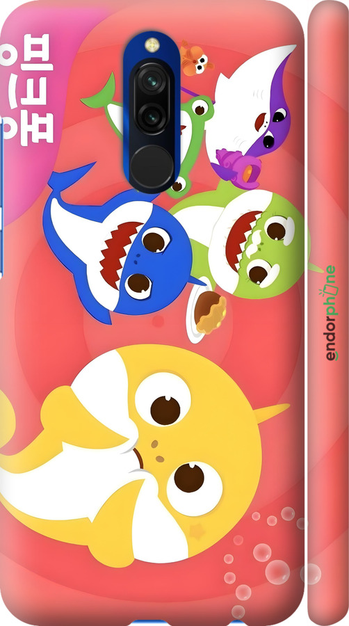 3D пластиковий матовий чехол Бейби Шаркс для Xiaomi Redmi 8 - 6305m-1806 изображение 