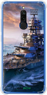 Силикон с усиленными углами чехол Военный корабль, world of tanks, wargaming для Xiaomi Redmi 8 - 6461sp-1806 изображение 