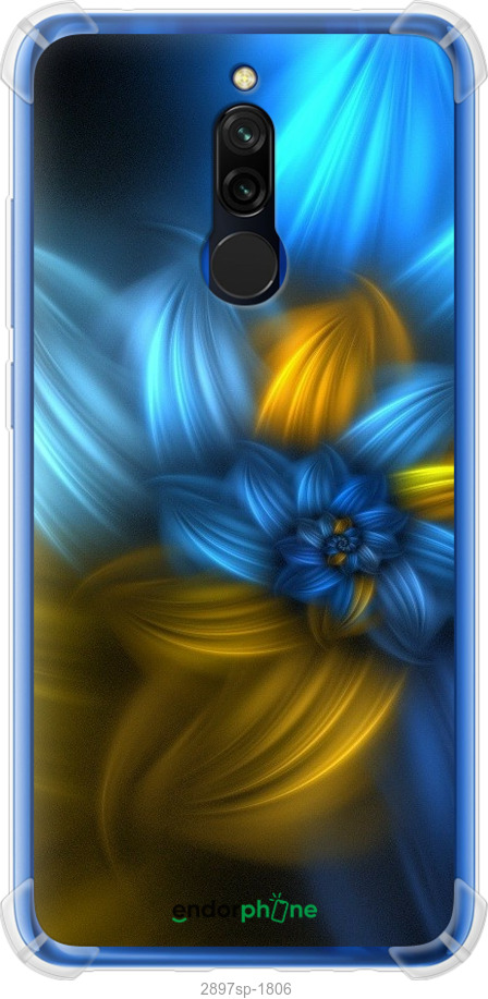 

Силіконовий протиударний с посиленими кутами чохол "Візерунок 46" для Xiaomi Redmi 8, Синій