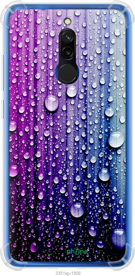 

Силіконовий протиударний с посиленими кутами чохол "Краплини води" для Xiaomi Redmi 8, Синій