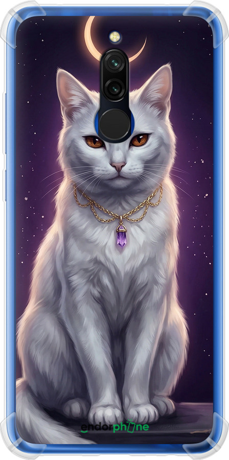 Силикон с усиленными углами чехол Mystic White Cat Gothic Dark Purple Gold для Xiaomi Redmi 8 - 6805sp-1806 изображение 
