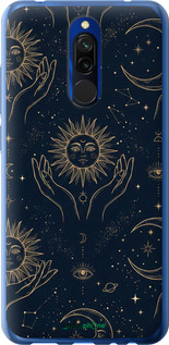 2D пластиковый чехол Celestial Harmony: Sun & Moon Gold Mystic Pattern для Xiaomi Redmi 8 - 6778t-1806 изображение 