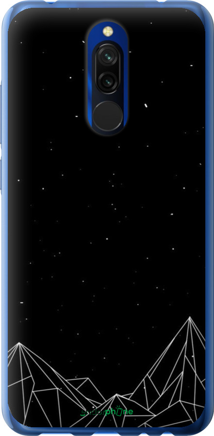 2D пластиковый чехол Черно белые абстрактные горы для Xiaomi Redmi 8 - 6437t-1806 изображение 