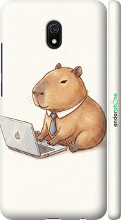 3D пластиковий матовий чехол Funny Capybara CEO Working для Xiaomi Redmi 8A - 6777m-1794 изображение 