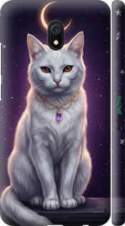 3D пластиковый матовый чехол Mystic White Cat Gothic Dark Purple Gold для Xiaomi Redmi 8A - 6805m-1794 изображение 