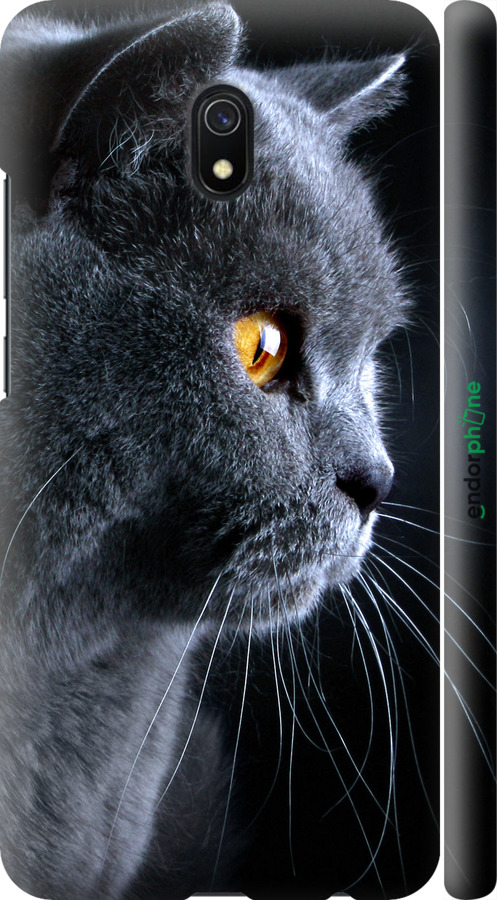 

3D пластиковий матовий чохол "Гарний кіт" для Xiaomi Redmi 8A, Чорний