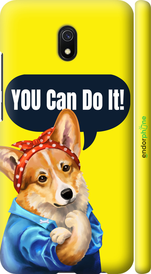 3D пластиковый матовый чехол чехол с корги You Can Do It для Xiaomi Redmi 8A - 6184m-1794 изображение 
