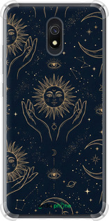 Силикон с усиленными углами чехол Celestial Harmony: Sun & Moon Gold Mystic Pattern для Xiaomi Redmi 8A - 6778sp-1794 изображение 