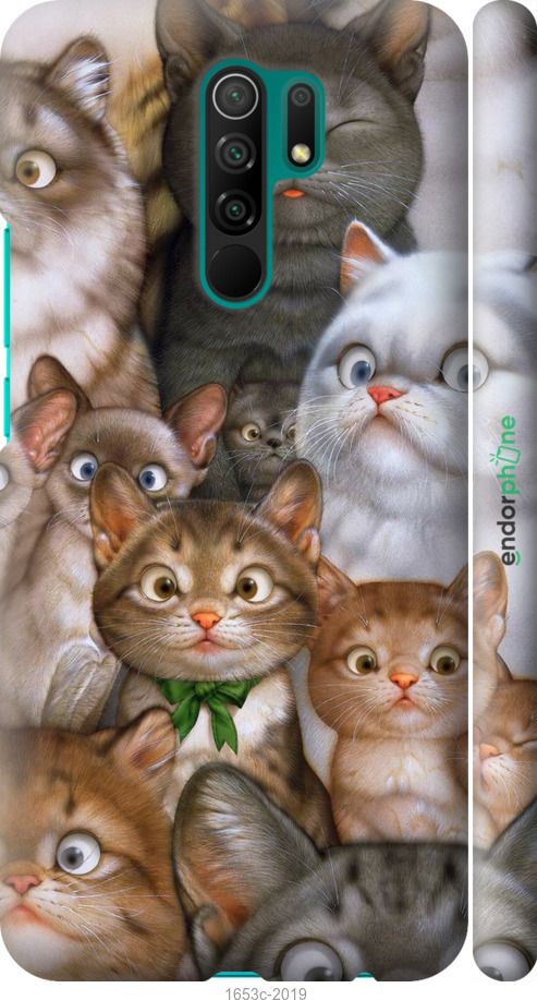 

3D пластиковий матовий чохол "Коти" для Xiaomi Redmi 9