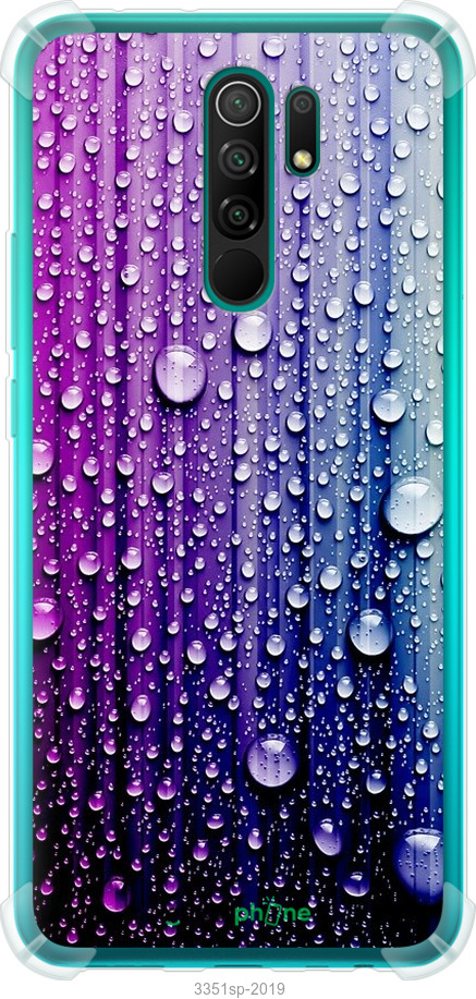 

Силіконовий протиударний с посиленими кутами чохол "Краплини води" для Xiaomi Redmi 9, Синій