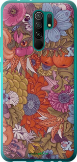 2D пластиковий чехол Абстрактні  квіти для Xiaomi Redmi 9 - 6526t-2019 изображение 