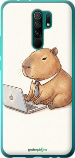 2D пластиковый чехол 'Funny Capybara CEO Working' для Xiaomi Redmi 9 изображение 2