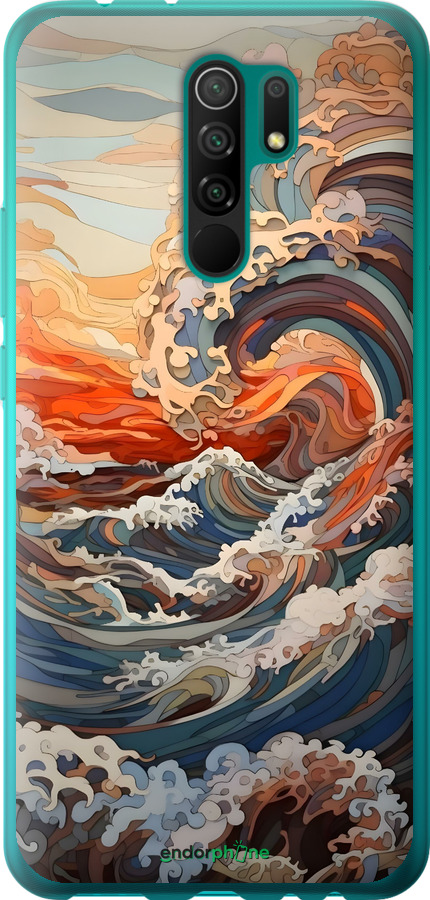 2D пластиковий чехол Арт хвилі для Xiaomi Redmi 9 - 6324t-2019 изображение 