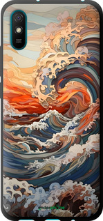 TPU чехол Арт хвилі для Xiaomi Redmi 9A - 6324b-2034 изображение 