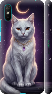 3D пластиковый матовый чехол Mystic White Cat Gothic Dark Purple Gold для Xiaomi Redmi 9A - 6805m-2034 изображение 