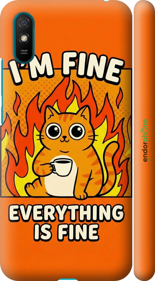 3D пластиковий матовий чехол Funny Cat для Xiaomi Redmi 9A - 6786m-2034 изображение 