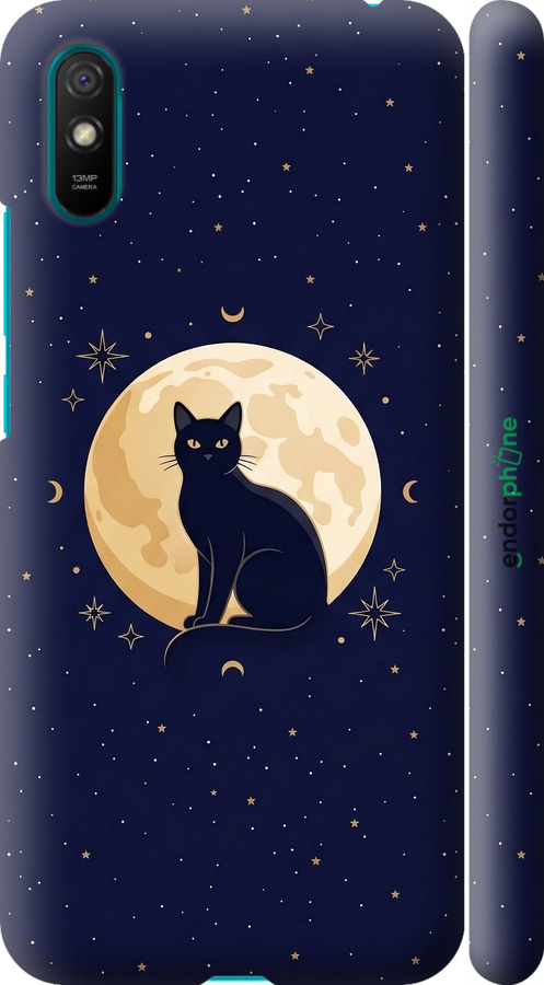 3D пластиковий матовий чехол Cute Cat Celestial/Witchy для Xiaomi Redmi 9A - 6787m-2034 изображение 