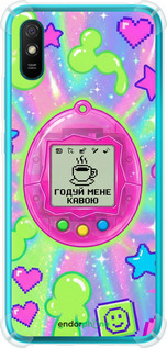 Силикон с усиленными углами чехол Y2K Aesthetic Retro Pet: Годуй мене кавою для Xiaomi Redmi 9A - 6784sp-2034 изображение 