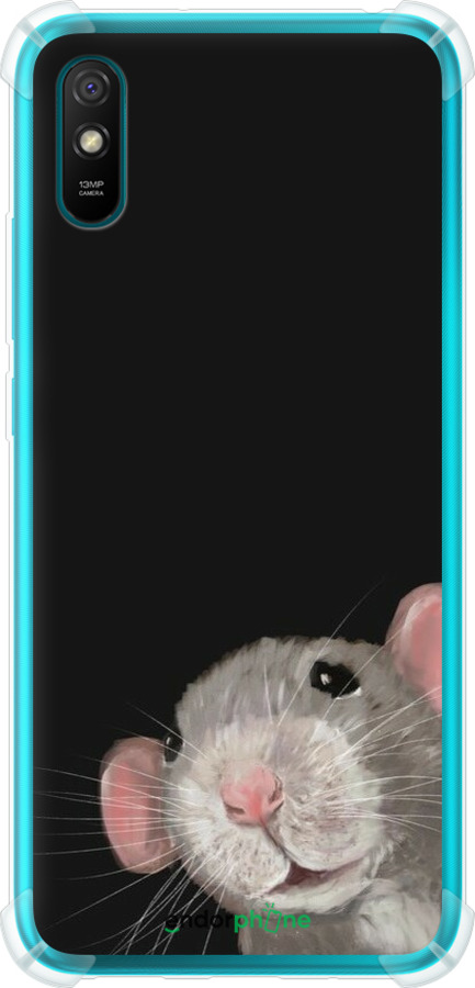 Силикон с усиленными углами чехол The Peeking Rat для Xiaomi Redmi 9A - 6442sp-2034 изображение 