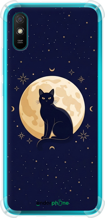 Силикон с усиленными углами чехол Cute Cat Celestial/Witchy для Xiaomi Redmi 9A - 6787sp-2034 изображение 