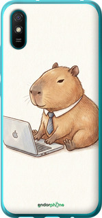 Силіконовий чехол Funny Capybara CEO Working для Xiaomi Redmi 9A - 6777u-2034 изображение 