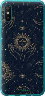 Силіконовий чехол Celestial Harmony: Sun & Moon Gold Mystic Pattern для Xiaomi Redmi 9A - 6778u-2034 изображение 