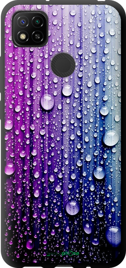 

TPU чорний чохол "Краплини води" для Xiaomi Redmi 9C, Синій
